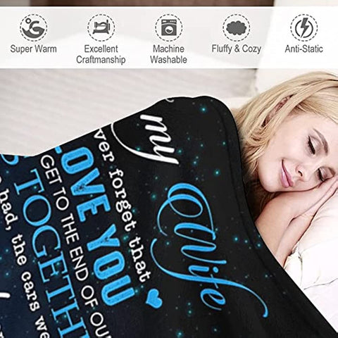 Mothers Day Birthday Gifts for Wife from Husband, Anniversary Wedding Gifts for Her,Wife Birthday Gift Ideas,to My Wife Blanket from Husband,Christmas Valentines Gifts for Wife 60'' x 50''