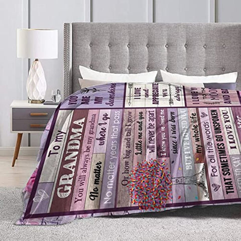 Gifts for Grandma, Grandma Blanket 50''x60'', Grandma Birthday Gifts, Christmas Grandma Gift Ideas for Grandma Soft Cozy Flannel Throw Blanket Grandma Gifts from Grandchildren