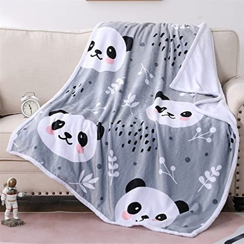 Panda Throw Blanket Cartoon Pandas Pattern Lightweight Flannel Throw Blanket for Bed Sofa Travel Kids Girls Boys Adults Gifts for Panda Lovers (Panda 8, (50" X 60")