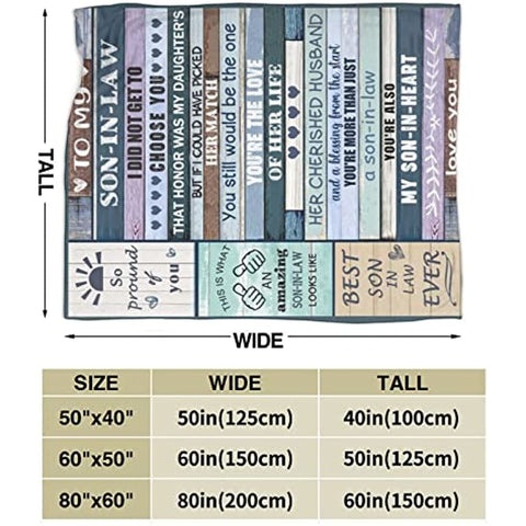 to My Son in Law Blanket from Father Mother in Law Gifts Ideas for Son-in-Law Throws Blankets 50*60 in