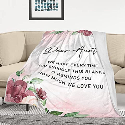 Aunt Gifts from Niece, Birthday Gifts for Aunt Blanket Auntie Gifts from Niece or Nephew Throws Blanket 50" x 60"