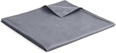 Cooling Bamboo & Cozy Velvet Dual-Sided Duvet for Weighted Blankets (80''x87'') - Blue Grey Print