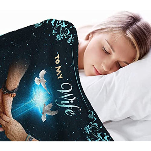to My Wife Blanket from Husband, Birthday Gifts for Wife, Soft Throw Blanket Gifts for Her, Wife Birthday Gift Ideas,Best Christmas Valentines Wedding for Wife 60''x50''