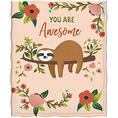 Sloth Blanket Print Plush Microfiber Blanket for Sofa Office Bed and Travelling 50"x60"