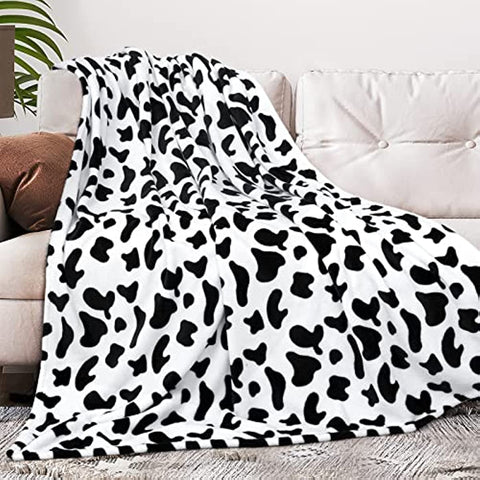 Cow Print Blanket, Fuzzy Baby Girl Cow Print Throw Blankets for Couch, Kids Fleece Throw Blanket, Soft Warm Plush Cow Toddler Blanket for Boys, Flannel Throw Blankets for Children