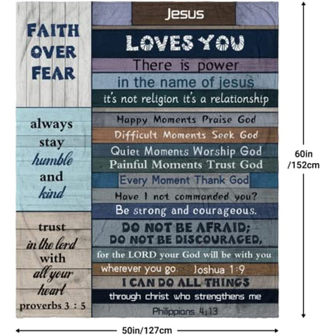 Mother's Day Women Gift Christian Gifts for Women Faith Throw Blanket 50"x60"-Best Gifts for Christian Women/Men - Inspirational Gifts for Women - Religious Gifts for Men - Funny Christian Birthday