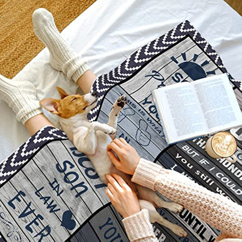 Son in Law Gifts, Son in Law Blanket, Son in Law Gifts from Mother in Law, Gifts for Son in Law, Son in Law Birthday Gifts, Gifts for Son in law Christmas, Future Son in Law Gifts Blankets 60" X 50"
