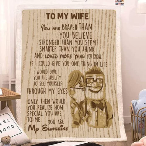 To My Wife Blanket,Birthday Gifts for Wife,Wife Birthday Gift Ideas,Birthday Presents for The Wife, for Her,Birthday Gift for Wife,Wife Gifts from Husband 50x60
