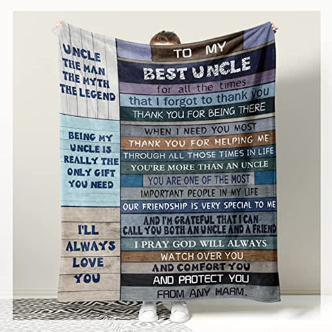 Best Uncle Gifts, Uncle Gifts from Niece and Nephew, Funcle Gifts, Gifts for Uncles from Nieces, Best Uncle Ever Gift for New Uncle, Uncle Birthday Gifts Throws Blankets 60x50in