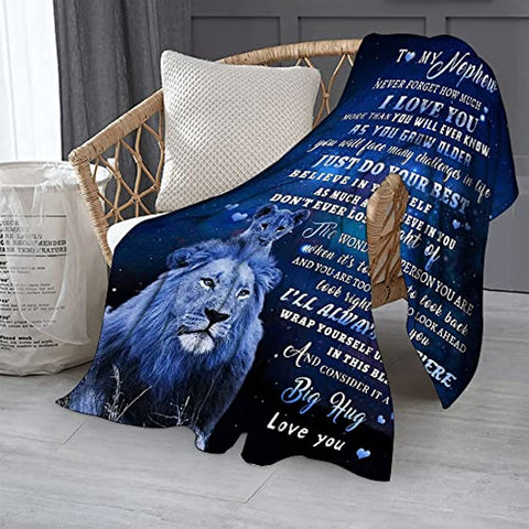 to My Nephew Blanket, Nephew Gifts from Uncle or Aunt, Nephew Gift Ideas for Birthday Christmas Graduation, Gifts for Nephew Flannel Throw Blanket 60"x50"