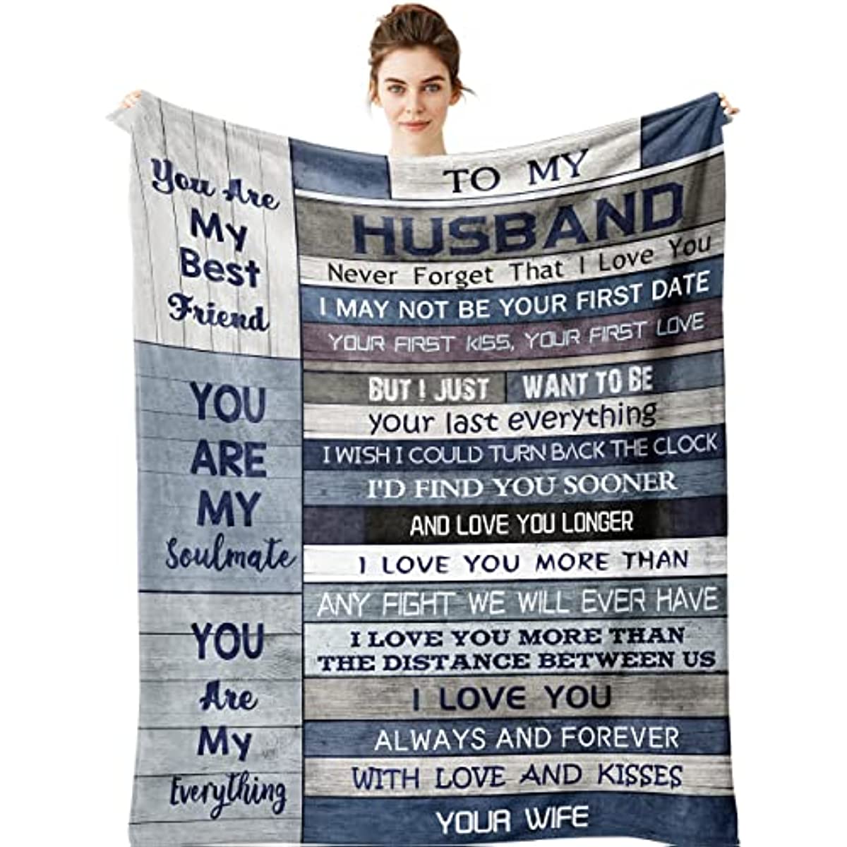 Husband Gifts from Wife Blanket - Gifts for Him Husband 60" x 50" Blankets - Best Husband Gifts for Men - Future Gifts for Husband Who Has Everything - Valentines Anniversary Birthday Gift Ideas