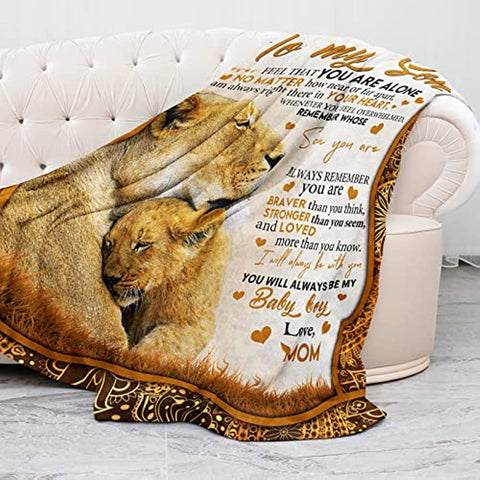 Son Gifts from Mom Blanket Gifts for Son from Mom Son Blanket from Mom to My Son Blanket from Mom Birthday Valentines Day Graduation for Son Him Boy Throw Bed Blanket 50" X 40"
