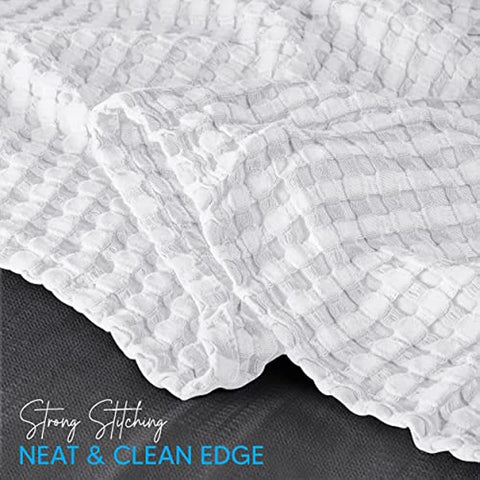 Bedding Cotton Waffle Blanket 300 GSM (White - 90x90 Inches) Soft Lightweight Breathable Bed Blanket Queen Size Layering Any Bed for All Season