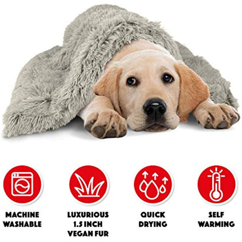 The Dog’s Blanket Sound Sleep Donut Dog Blanket, Large, Calming, Anti-Anxiety Snuggler Blanket, Silver Grey