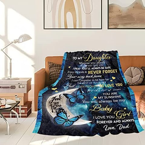 Mothers Day Birthday Gifts for Daughter Adult,Daughter Gifts from Dad Daughter Blanket for Mother's Day Birthday Anniversary Wedding 60X50