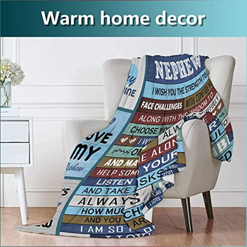 Nephew Gifts, Gifts for Nephew Blanket, Nephew Gifts from Auntie, Throw Blanket Gifts for Nephew from Aunt,Nephew Birthday Gifts from Auntie,Anniversary Valentine for Nephew 60"x50"
