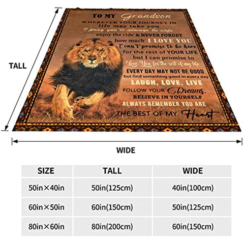 Grandson Gifts Blanket from Grandma Grandpa Birthday Gifts for Grandson Throw Blankets to Grandson from Grandparents Thanksgiving Valentines Day Graduation Gifts 50"x60"