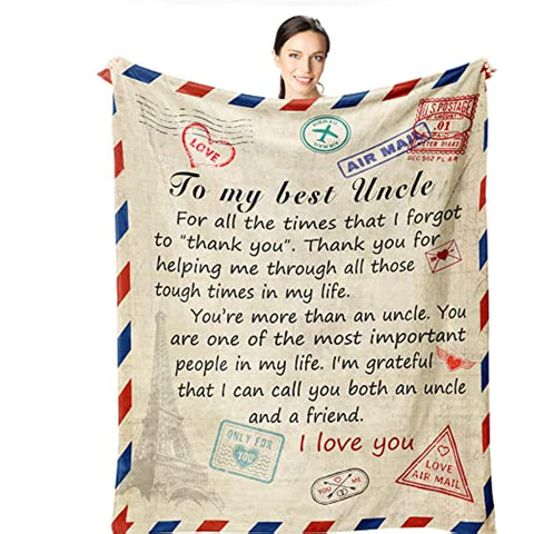 Uncle Gifts Blanket - Uncle Gifts from Niece 60"x50" - Uncle Gifts from Nephew - Birthday Gifts for Uncle - Best Uncle Ever Gift Ideas - Great Gifts for Uncles from Nieces
