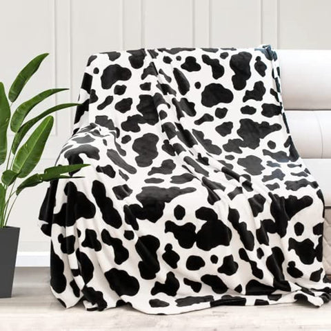 Cow Print Blanket Soft Warm Plush Cow Blankets and Throws Lightweight Fleece Throw Blankets with Cow Print Couch Bedroom Living Room Camping Travel Blanket 50x60 inch Perfect Cow Gift Kids Adults