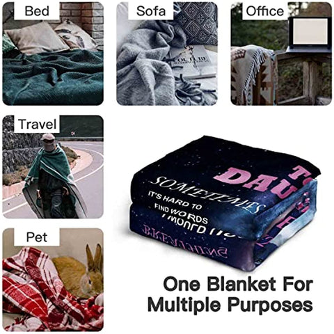 Daughter Gift from Dad Birthday Gifts from Lion Father Blanket to My Daughter Romantic Christmas Birthday Gifts Love Letter for Her Lightweight Flannel Blanket for Bed Sofa