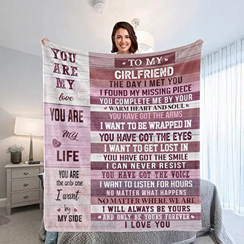 Mothers Day Birthday Gifts from Boyfriend, Gift for Girlfriend Birthday Gifts, Girlfriend Gift Ideas Throw Blankets Birthday Gifts for Anniversary Blankets for Bed Sofa and Couch 80x60