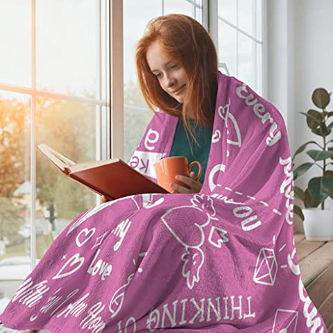 Relationship Gifts, Girlfriend Gifts from Boyfriend, Birthday Gifts for Girlfriend Blanket 60"×50", Romantic Gifts for Her Anniversary Valentines Mother Day, to My Girlfriend Blankets