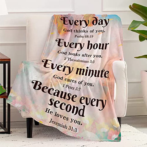 Christian Gifts for Women, Religious Gifts for Women Bible Blanket with Inspirational Thoughts and Prayers-Scripture Blanket Catholic Gifts Birthday Gifts Spiritual Gifts for Women 40"X 50"