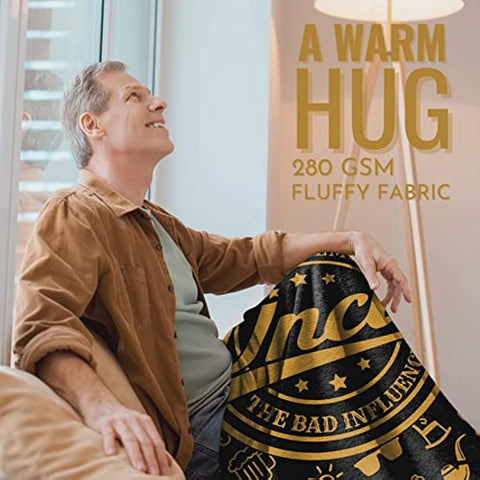 Gifts for Uncle, Throw Blanket for Uncle, Presents from Niece and Nephew for Christmas, Birthday, Father's Day - 50" x 65"