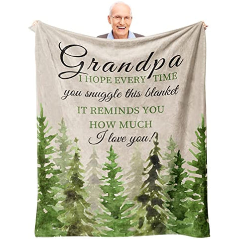 Grandpa Gifts Blanket 60’’x50’’, Great Gifts for Grandpa, Best Grandpa Gifts, Grandpa Gifts from Grandchildren, Grandpa Birthday Gift Blanket, to My Grandfather Gift from Granddaughter/Grandson