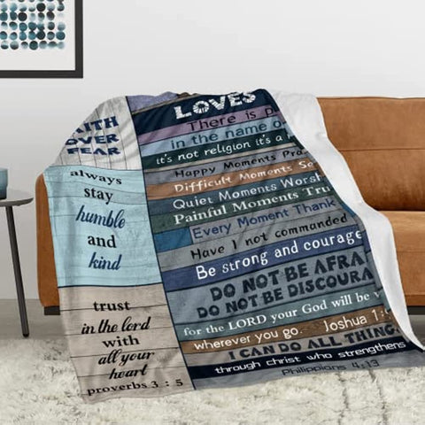 Mother's Day Women Gift Christian Gifts for Women Faith Throw Blanket 50"x60"-Best Gifts for Christian Women/Men - Inspirational Gifts for Women - Religious Gifts for Men - Funny Christian Birthday