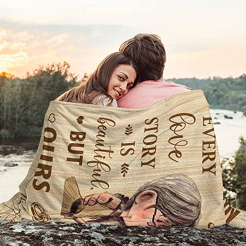 Wedding Anniversary Blanket Gifts for Him Her Wife Husband Men Best Romantic Anniversary Marriage Gift for Couple Mom Dad Parents, Happy Anniversary for Girlfriend Boyfriend Gifts Blanket 60"X 50"