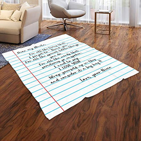 Flannel Blanket – Gift from Niece to Uncle, Personalized Fleece Blanket for Birthday, Anniversary, Holiday, Valentine’s Day – 1 Sheet（s1）