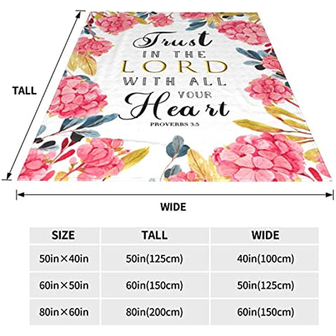 Scripture Blanket Spiritual Gifts for Christian Women Religious Throw Blanket with Bible Verse Healing Blanket with Inspirational Thoughts and Prayers Gift for Women Men 50"x40"