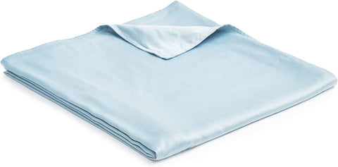 Cooling Bamboo & Cozy Velvet Dual-Sided Duvet for Weighted Blankets (80''x87'') - Blue Grey Print