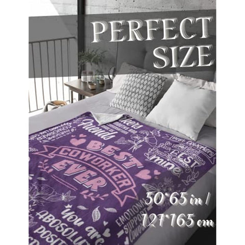 Coworker Leaving Gifts for Women Flannel Blankets Throws, Going Away Gift for Coworker, Leaving Farewell New Job Presents (50"x 65") - Purple - Best Coworker Ever