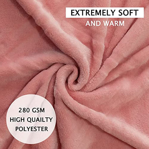 Throw Blanket Super Soft Cozy Lightweight Flannel Fleece Blankets for Bed, Sofa, Couch, Living Room All Seasons - Pink, 50x60in
