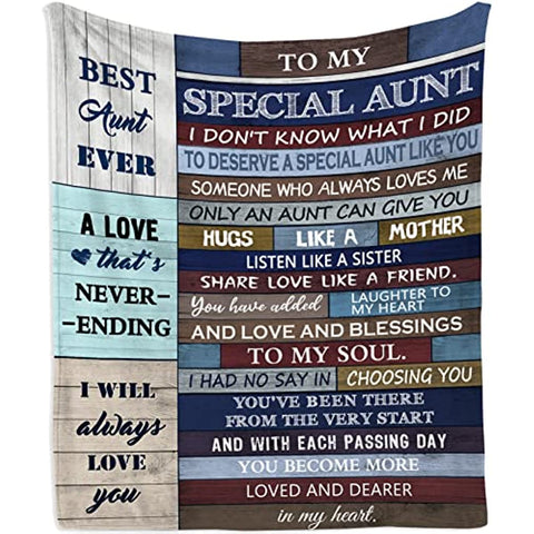 Aunt Gifts for Mothers Day, Aunt Gifts from Niece, Gifts for Aunt Blanket 60"x50", Best Aunt Ever Gifts, Gifts for Aunts from Niece/Nephew, Aunt Birthday Gift, Auntie Gifts from Niece/Nephew