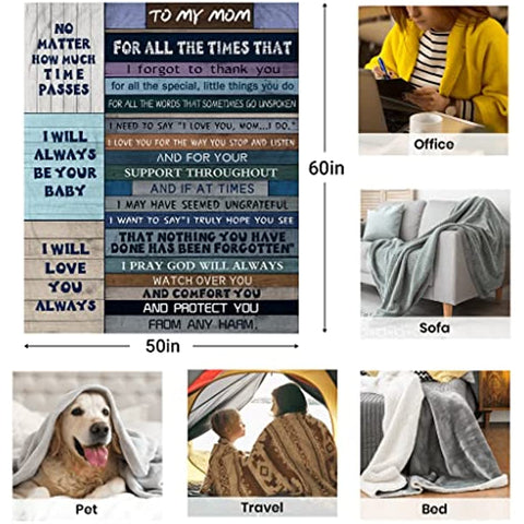 Mothers Day for mom, Birthday Gifts for Mom from Son, Mom Gifts from Daughter, Mama Gifts, Best mom Ever Gifts idea Mother's Day, Valentine's Day, Christmas Flannel Blanket 60x50in