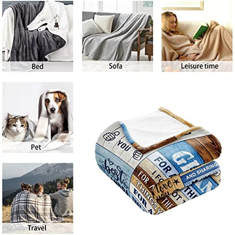 Grandpa Gifts Throw Blanket, Father's Day,Birthday Gifts for Grandpa, Best Grandpa Gifts from Grandchildren,Great Retirement Gift Super Soft Light Weight Couch Bed Christmas Throw Blanket 60'' x 50''