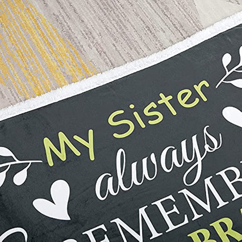Sister Blanket - Gorgeous Sister Blankets from Sister with Thick Double Layered Sherpa and Fleece Fabric | Cuddly Sisters Gifts from Sister with Heartfelt Message | Grey 50x60