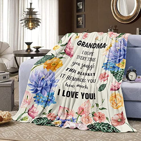 Grandma Gifts Blanket 60’’x50’’, Best Gifts for Grandma, Great Grandma Birthday Gifts, Grandma Gifts from Grandchildren, Gigi Gifts for Grandma, Nana Gifts, to My Grandmother Gift Ideas