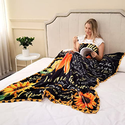 Mother Day Birthday Gifts for Mom- Gifts for Mom Throw Blanket,Mom Gifts,Gifts for Mom from Daughter,Mom Gifts from Daughter Sunflower Warm Blanket…