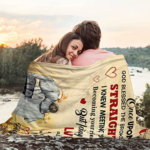 Wedding Anniversary Romantic Gift for Her Blanket, Mothers Day Birthday Gifts for Wife, Wife Gifts from Husband, Best Wife Birthday Gift Ideas, to My Wife Flannel Throw Blanket 60 x 50 inch