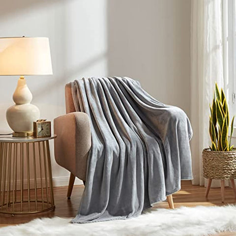 Fleece Blanket Throw Size Grey Lightweight Super Soft Cozy Luxury Bed Blanket Microfiber Factory Shop