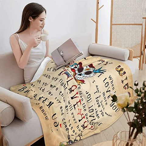 to My Wife Blanket from Husband, Gifts for Wife Wedding Anniversary Romantic Gifts for Her, Hallowen Christmas Valentines Birthday Gifts for Wife, Wife Blanket 50"x60"