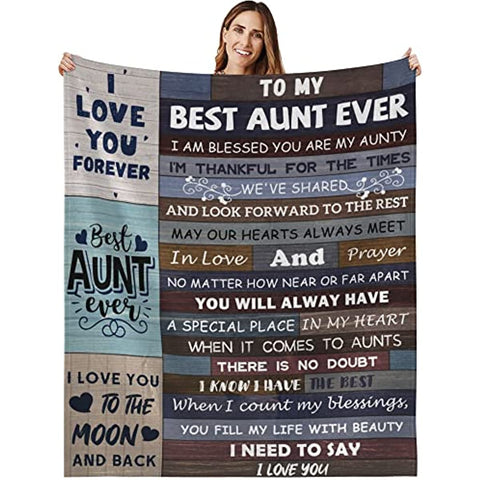 Throws for Aunt,Aunt Blanket from Nephew,Soft Flannel Blanket to Aunt from Niece,Aunt Gifts Throw Blankets,Blessings to My Aunt Blankets,50x60 Blankets Aunt Birthday Gift for Bed,Sofa