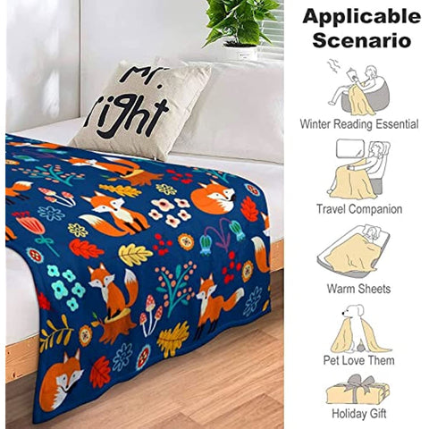 Blanket Flower Soft Comfy Throw Blanket Flannel Fleece Blankets for Bedding Sofa Living Room Kids Adults Boys Girls Gifts 50"X40"