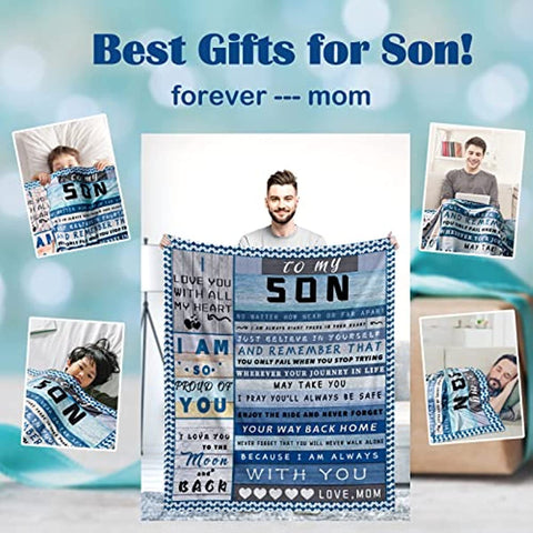 Son Blanket, Gifts for Son to My Son Blanket from Mom, Birthday Gifts for Son from Mom, Son Gifts from Mom, Graduation Gifts for Son, Soft Fleece Throw Blanket Talking Love to Him 50x60 inch