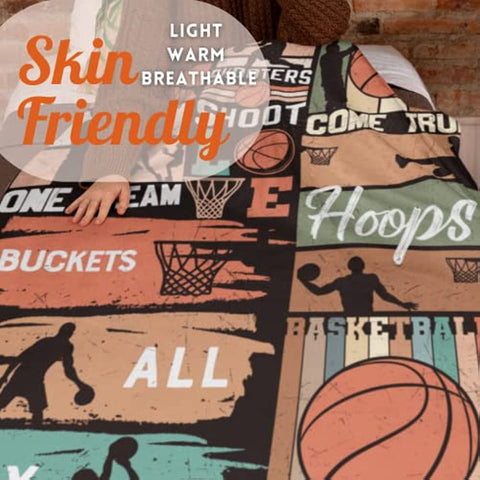 Basketball Blanket, Basketball Gifts, Basketball is My Favorite Season, Gift for Basketball Lovers, Basketball Coach, Basketball Mom, Dad, Daughter, Teens, Soft Throw Blanket 50"x65"…