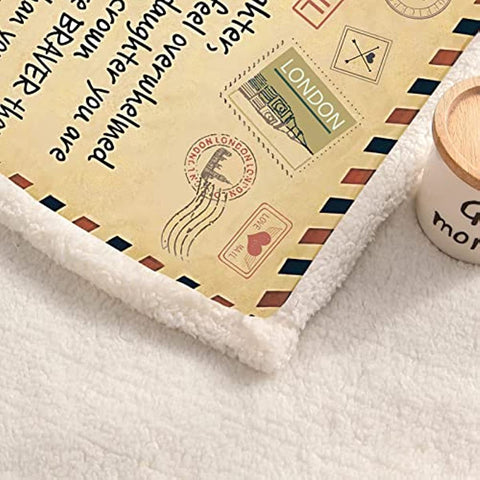 Airmail To My Daughter Blanket From Dad,Daughter Birthday Gifts Ideas,Birthday Gifts For Daughter Adult,Daughter Gifts From Dad,Daughter Gifts For Christmas,Sherpa Fleece Blanket 50"X60"